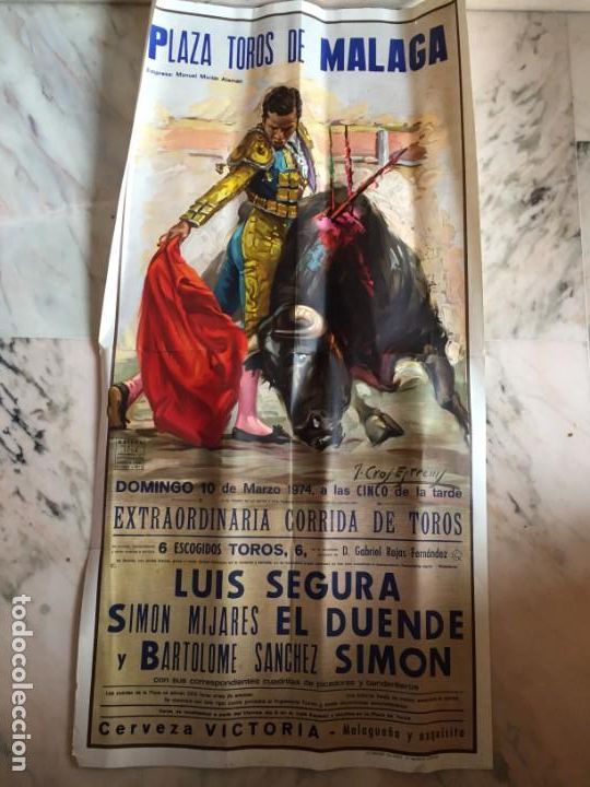 Carteles toros: Plaza de Toros de M&aacute;laga 1974 - Foto 1