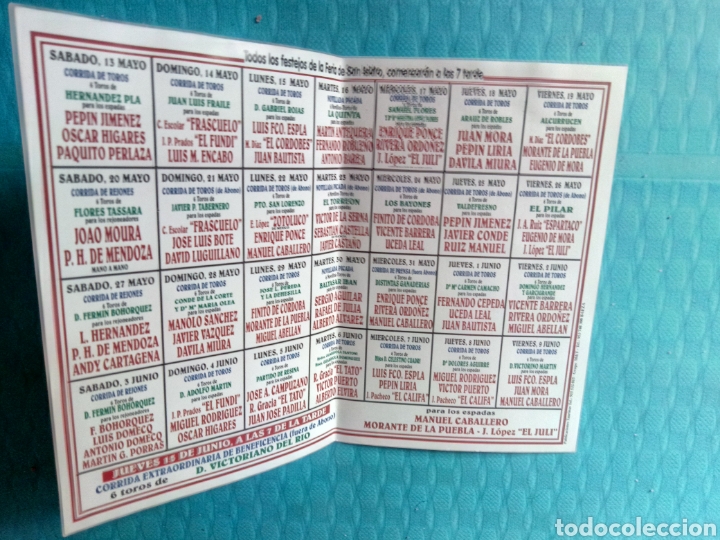 Carteles toros: SAN ISIDRO 2000 PROGRAMA DE MANO - Foto 2