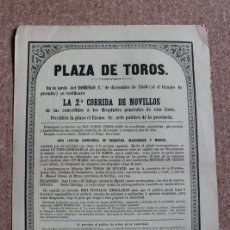 Carteles Toros: CARTEL DE TOROS DE MADRID. 1 DE DICIEMBRE DE 1850. HOSPITALES GENERALES. ISIDRO SANTIAGO.. Lote 192316391