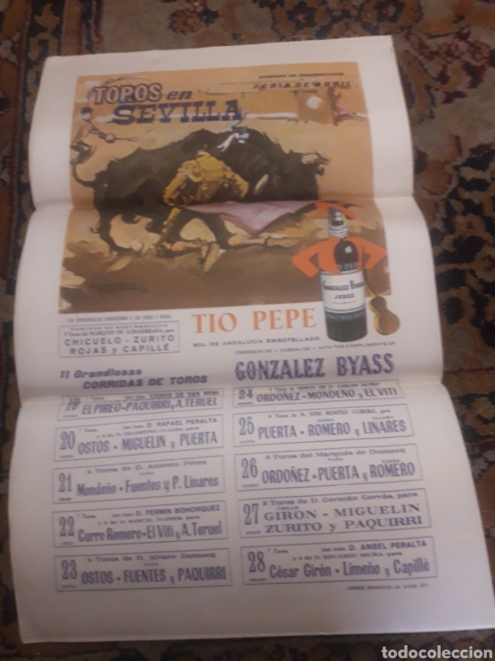 Carteles toros: Cartel de toros de seda, Sevilla, 1968 - Foto 1