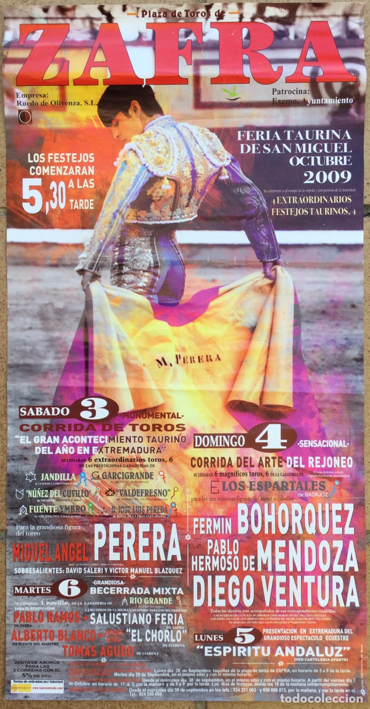 Carteles toros: CARTEL DE LA FERIA DE ZAFRA DE 2009 - Foto 1