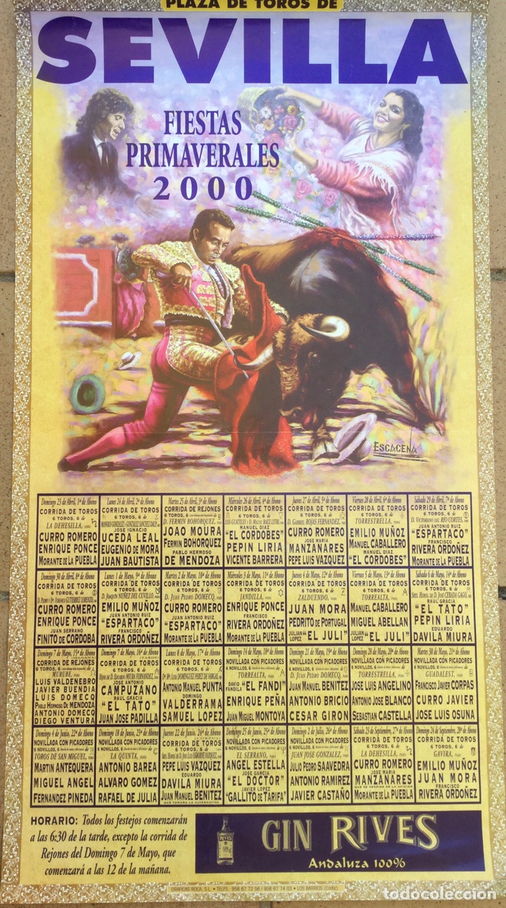 Carteles toros: CARTEL DE LA FERIA DE ABRIL Y DE LA DE 2000 - Foto 1