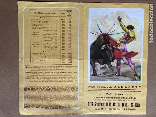 Carteles toros: ALBACETE PROGRAMA FERIA PLAZA DE TOROS 1966 - Foto 1
