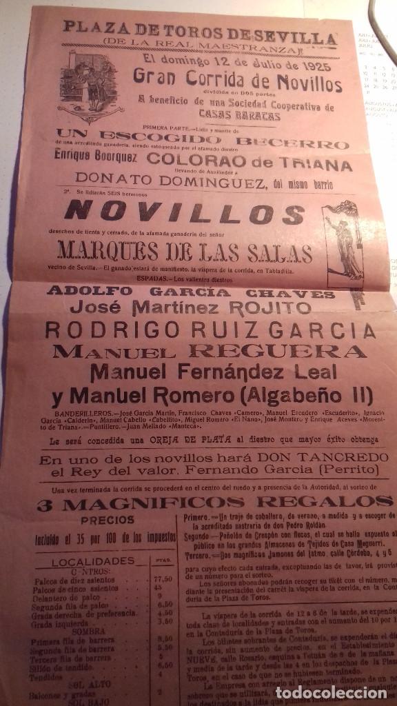 Carteles toros: SEVILLA GRAN NOVILLADA EN 1925 - Foto 1