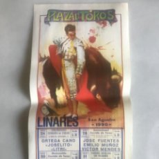 Carteles Toros: CARTEL PLAZA DE TOROS LINARES. SAN AGUSTÍN 1990. Lote 212248720