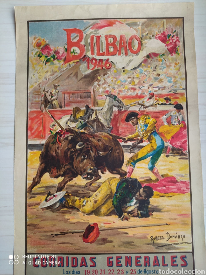 Carteles toros: CARTEL TOROS BILBAO 1946 - Foto 1