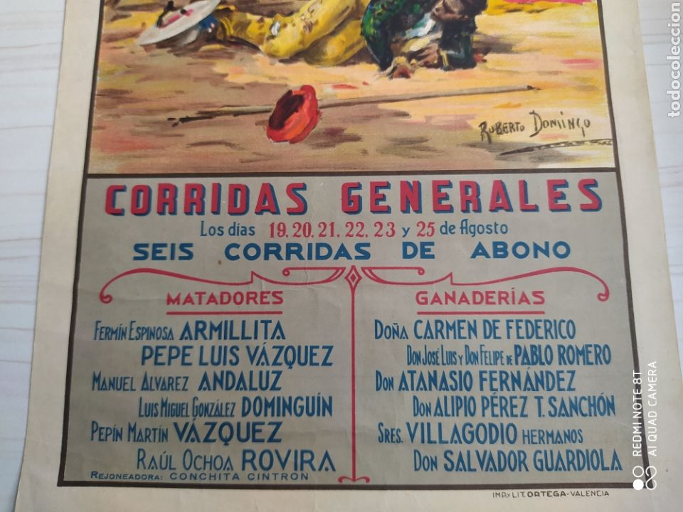 Carteles toros: CARTEL TOROS BILBAO 1946 - Foto 3