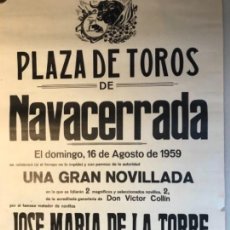 Carteles Toros: CARTEL TOROS NAVACERRADA, MADRID- 1959. Lote 217104463