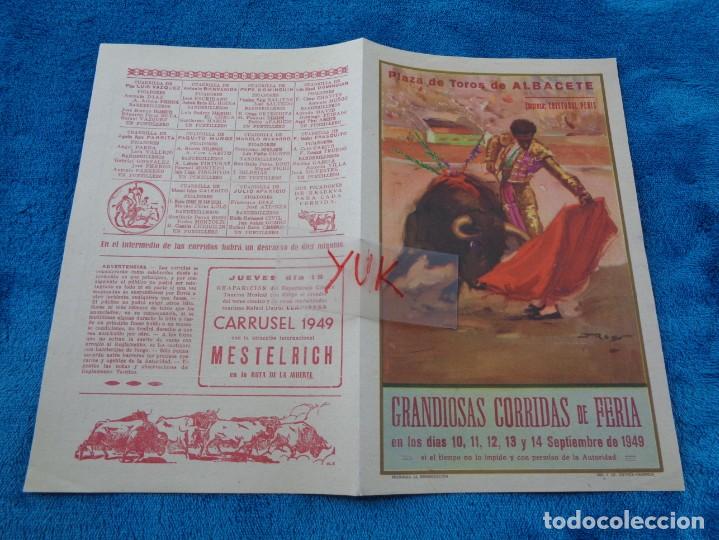 Carteles toros: PROGRAMA TOROS DE LA PLAZA DE TOROS DE ALBACETE DE 1949 - Foto 3