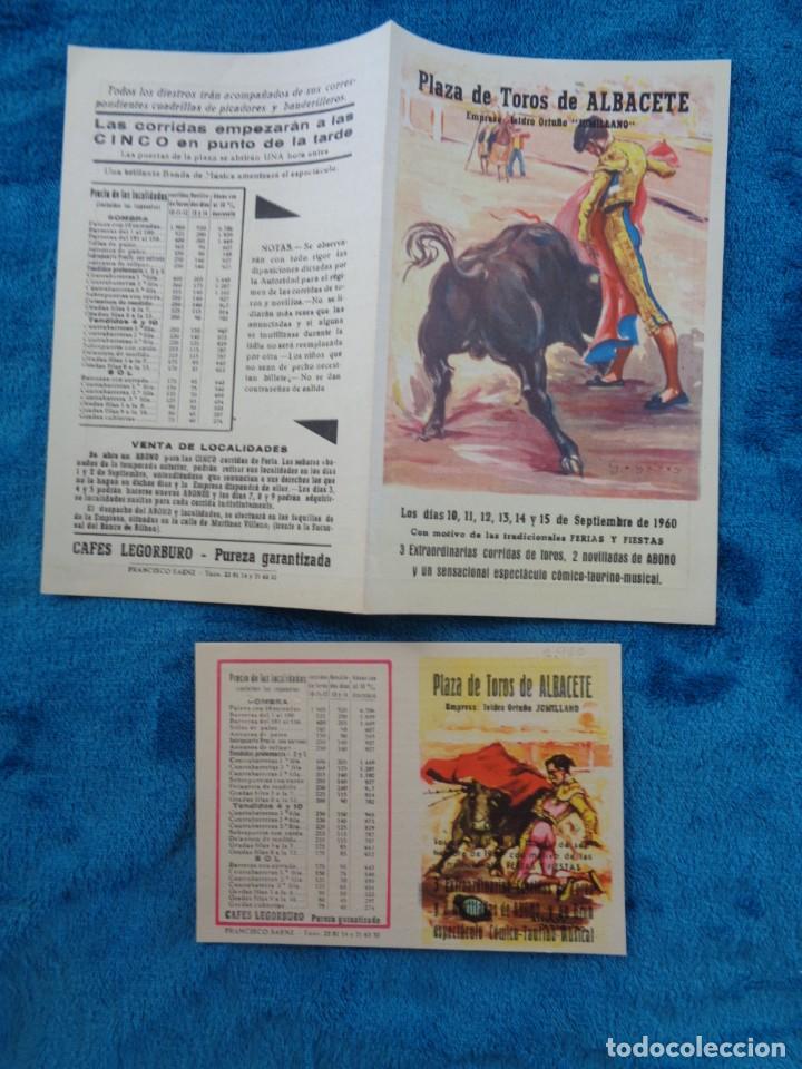 Carteles toros: PROGRAMA DE TOROS DE LA PLAZA DE TOROS DE ALBACETE DE 1960 EN SU FERIA - Foto 3