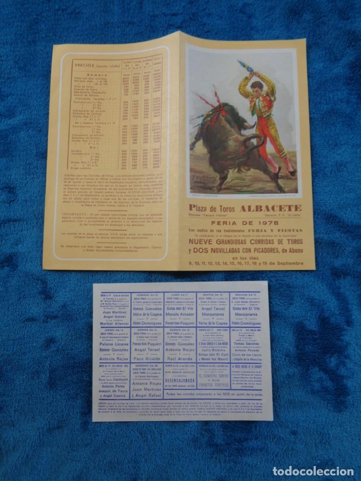 Carteles toros: PROGRAMA PLAZA DE TOROS ALBACETE 1978 para su feria - Foto 3