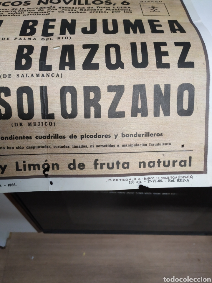 Carteles toros: Cartel de toros en Zaragoza 1966 - Foto 2