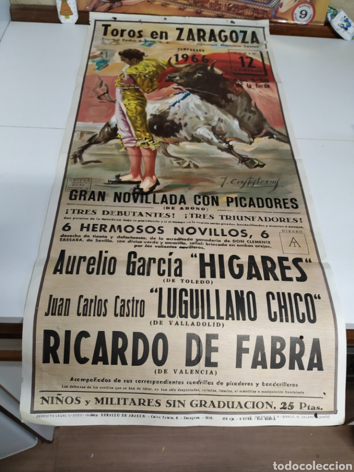 Carteles toros: Cartel de toros de Zaragoza 1966 - Foto 1