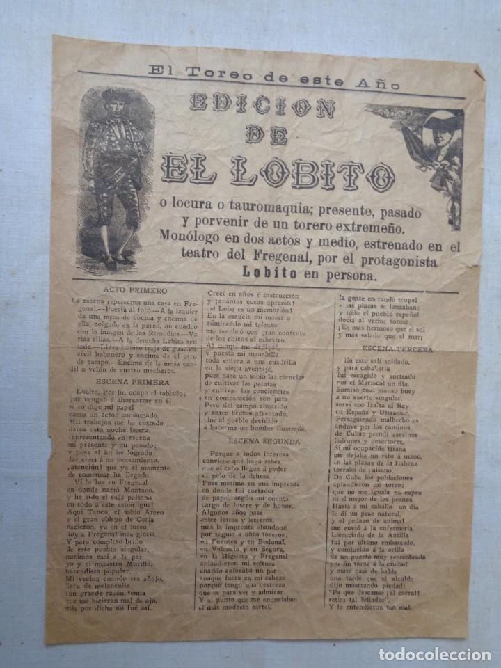 Carteles toros: EDICION DE EL LOBITO.C.-237 - Foto 1