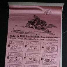 Carteles Toros: CARTEL DE TOROS DE MADRID. SAN ISIDRO 1963. TIRADA ESPECIAL PARA REGALO A INVITADOS ILUSTRES.. Lote 241932270