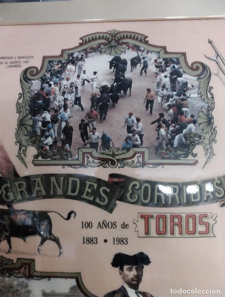 Carteles Toros: EXCEPCIONAL CARTEL 100 AÑOS DE CORRIDAS TOROS SAN FERMIN 1893-1993 EN ESMALTE MIDE 100/74 CM ÚNICO - Foto 3 - 243584635