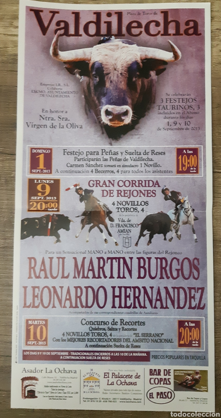 Carteles toros: Cartel de toros de Valdilecha - Foto 1