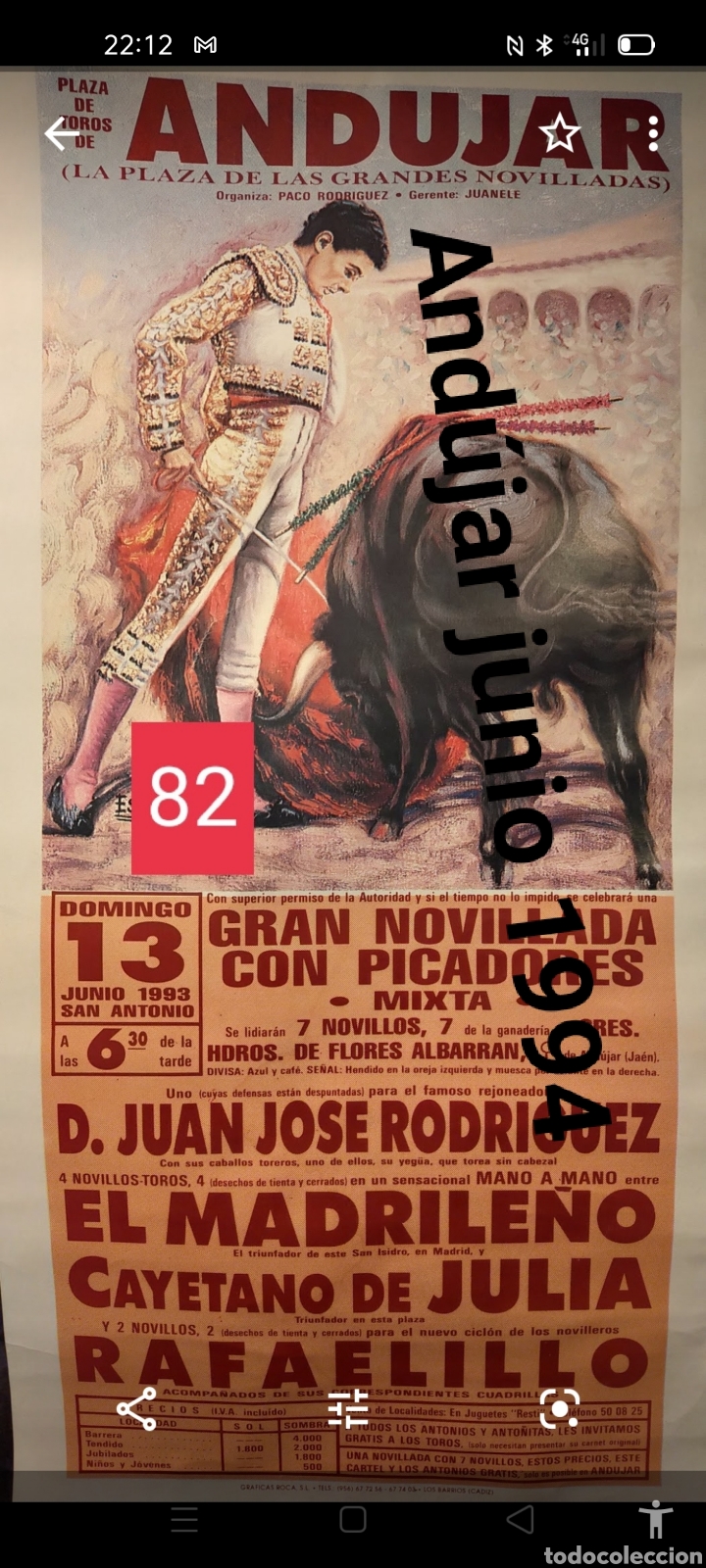 Carteles toros: Cartel de toros de And&uacute;jar - Foto 1