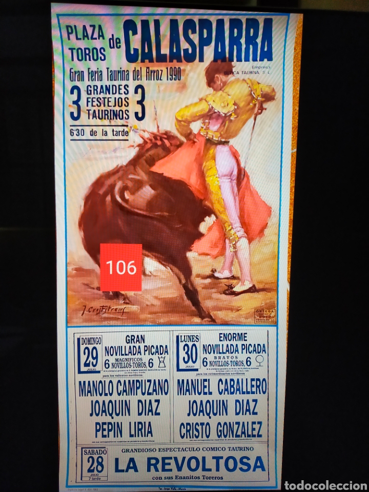 Carteles toros: Cartel de toros Calasparra junio 1990 - Foto 1