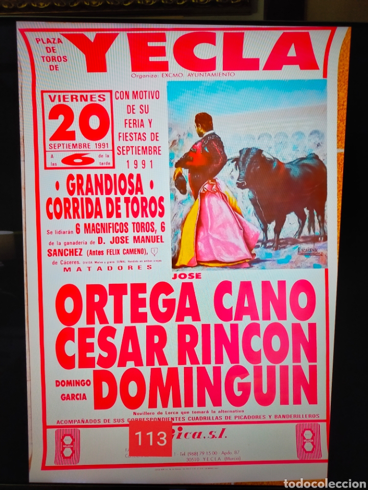 Carteles toros: Cartel de toros Yecla 1991 - Foto 1