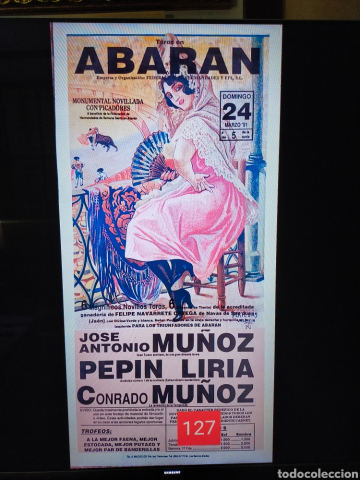 Carteles toros: Cartel plaza de toros de Abar&aacute;n 1991 - Foto 1