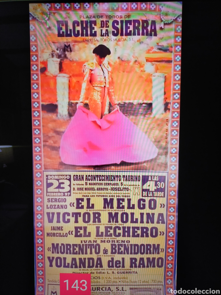 Carteles toros: Cartel de toros elche de la sierra 1997 - Foto 1