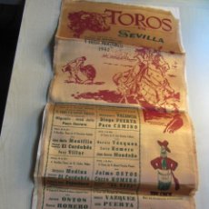 Carteles Toros: CARTEL DE TOROS EN SEDA DE SEVILLA FERIA DE ABRIL Y FIESTAS PRIMAVERALES1962. Lote 264845019