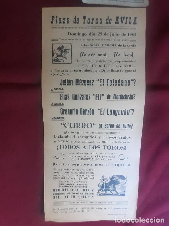 Carteles toros: Avila, Cartel de toros 1965 - Foto 1