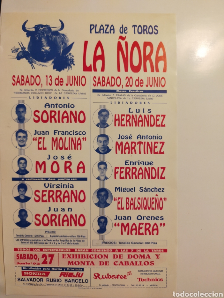 Carteles toros: Cartel toros La &Ntilde;ora Junio 1992 - Foto 1