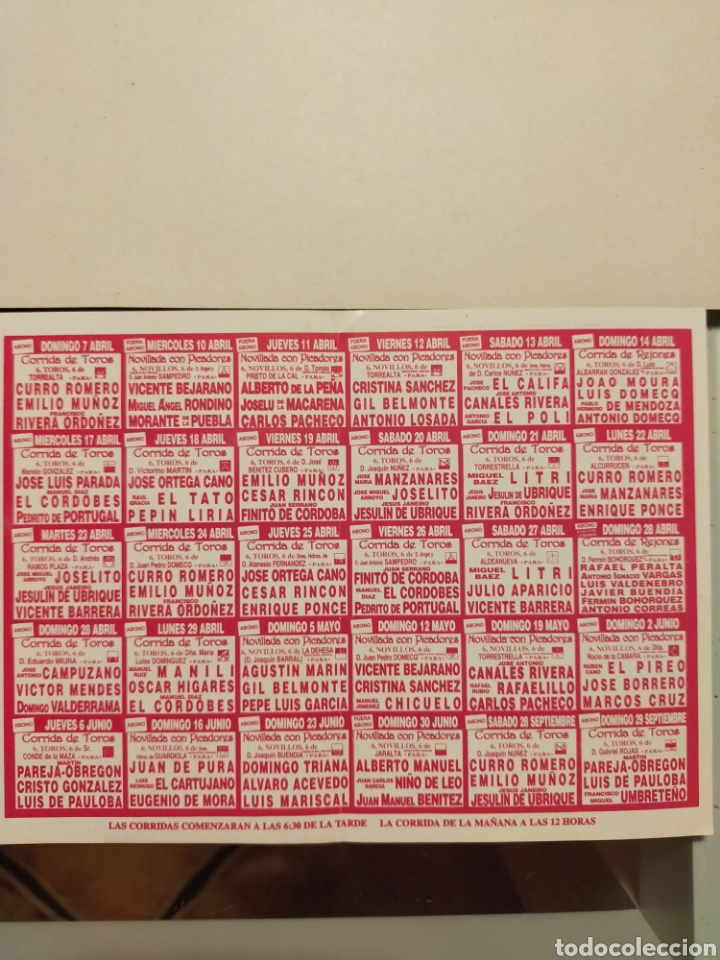 Carteles toros: Cartel de mano de Sevilla 1996 - Foto 2