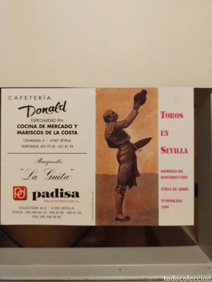 Carteles toros: Cartel de mano de Sevilla 1996 - Foto 1