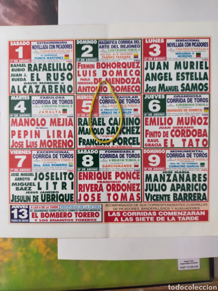 Carteles toros: Cartel de toros de mano Granada 1996 - Foto 2