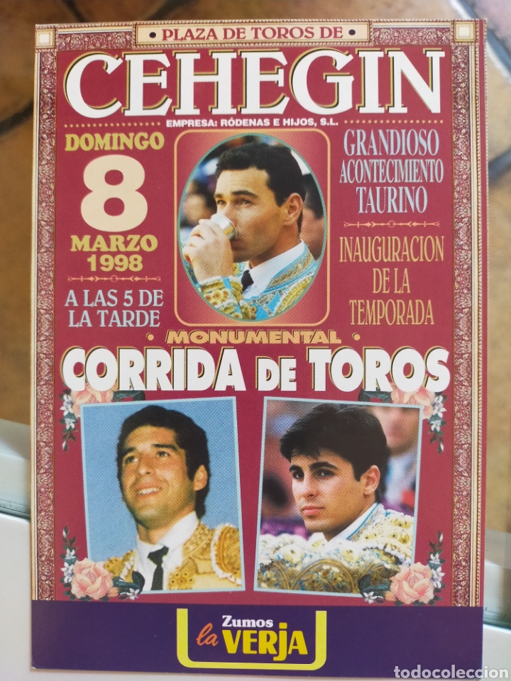 Carteles toros: Cartel de toros de mano Ceheg&iacute;n 1998 - Foto 1