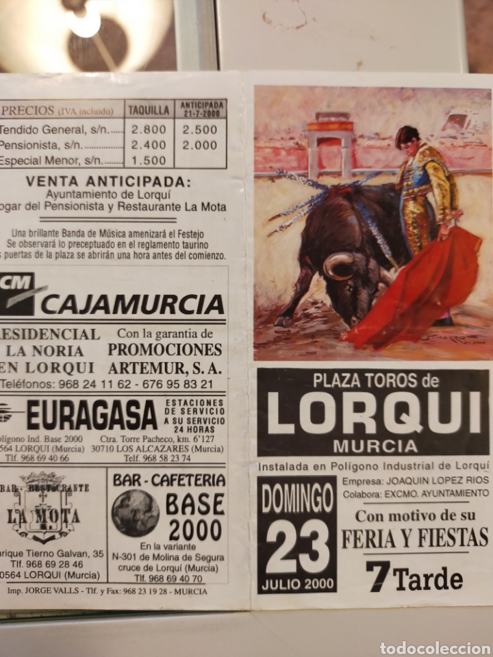 Carteles toros: Cartel de toros de mano Lorqui 2000 - Foto 1