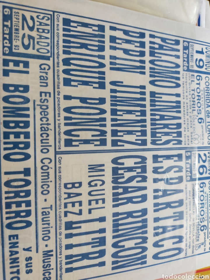 Carteles toros: Cartel de toros de mano Lorca 1993 - Foto 2