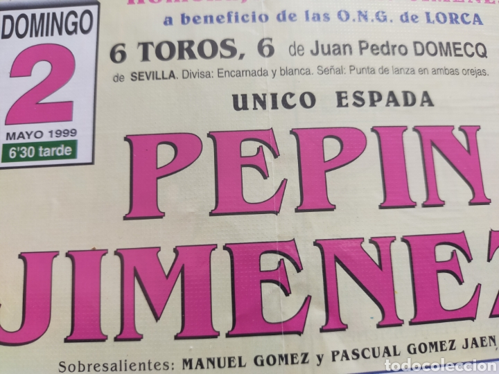 Carteles toros: Cartel de toros de mano Lorca 1999 - Foto 2