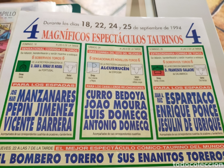 Carteles toros: Cartel de toros de mano Lorca 1994 - Foto 2