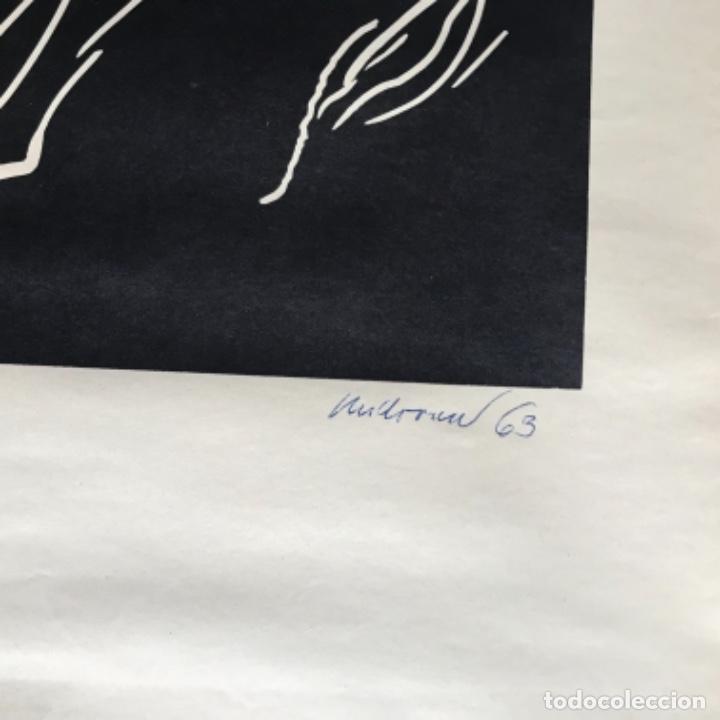 Carteles toros: Grabado de toros firmado - Foto 2