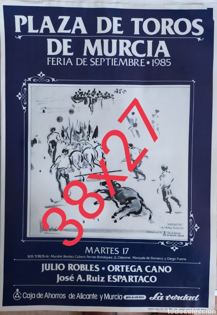 Carteles toros: Cartel de toros de Murcia 1985 - Foto 1