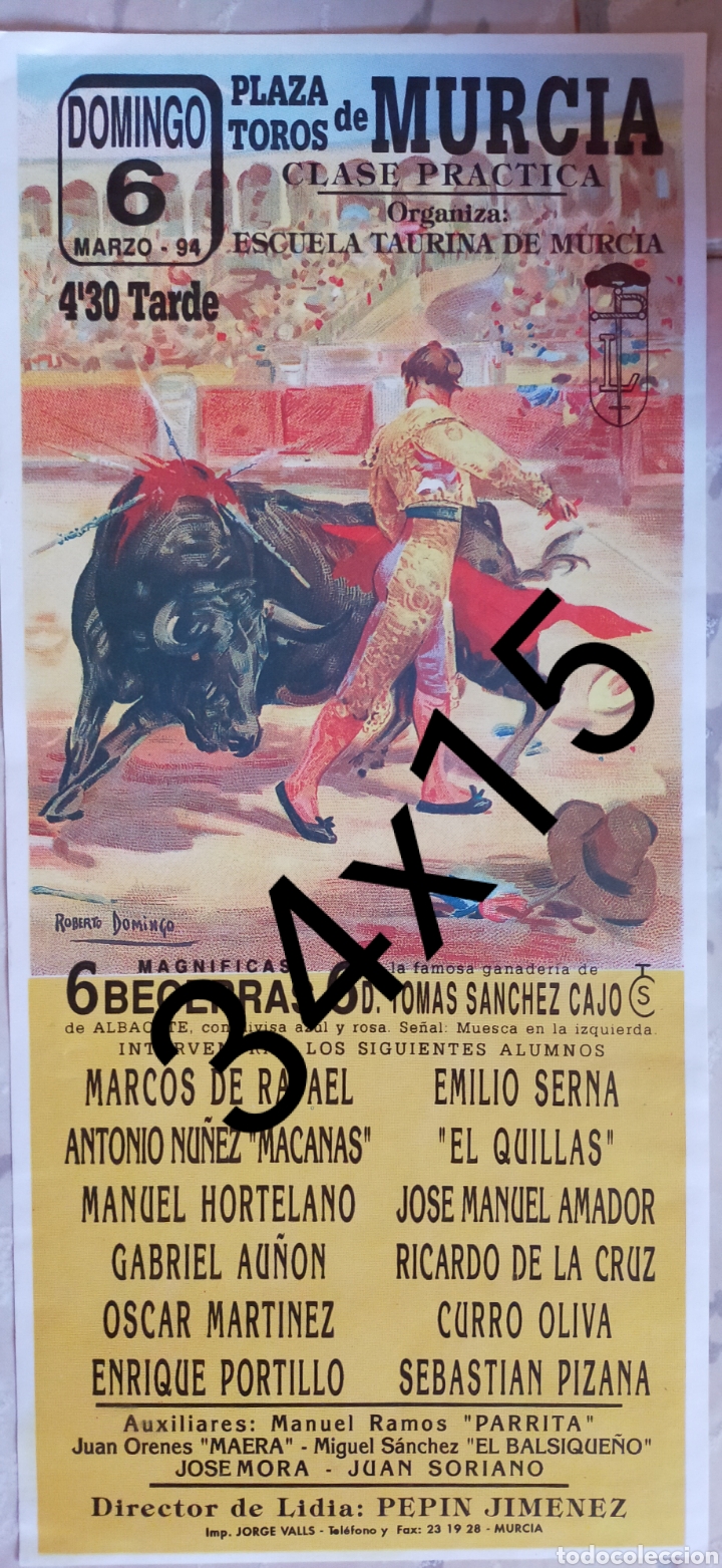 Carteles toros: Cartel de toros Murcia 1994 - Foto 1