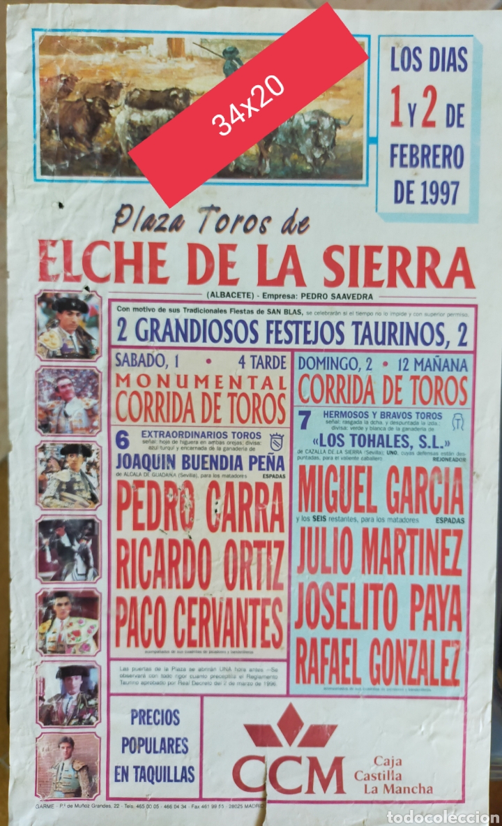 Carteles toros: Cartel de toros Elche de la sierra - Foto 1
