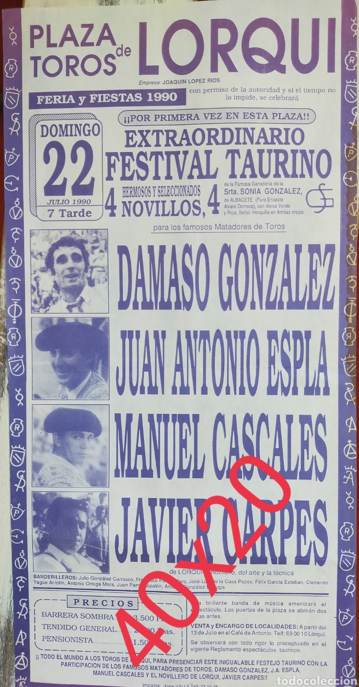Carteles toros: Cartel toros Lorqui 1990 - Foto 1