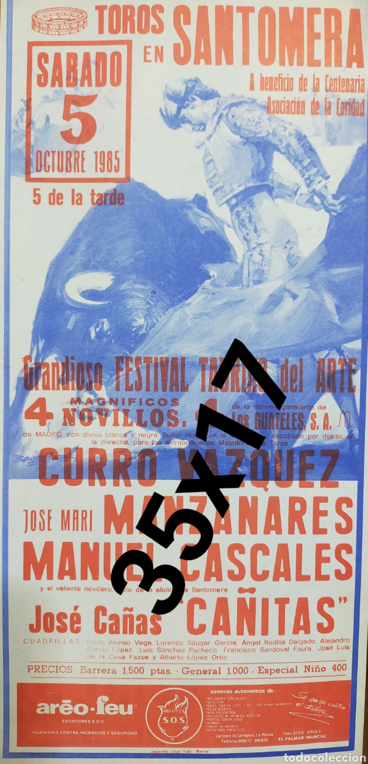 Carteles toros: Cartel de toros Santomera 1985 - Foto 1