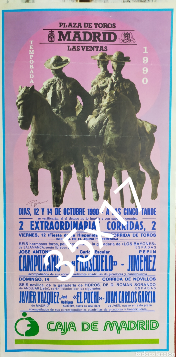 Carteles toros: Cartel de toros Madrid 1990 - Foto 1