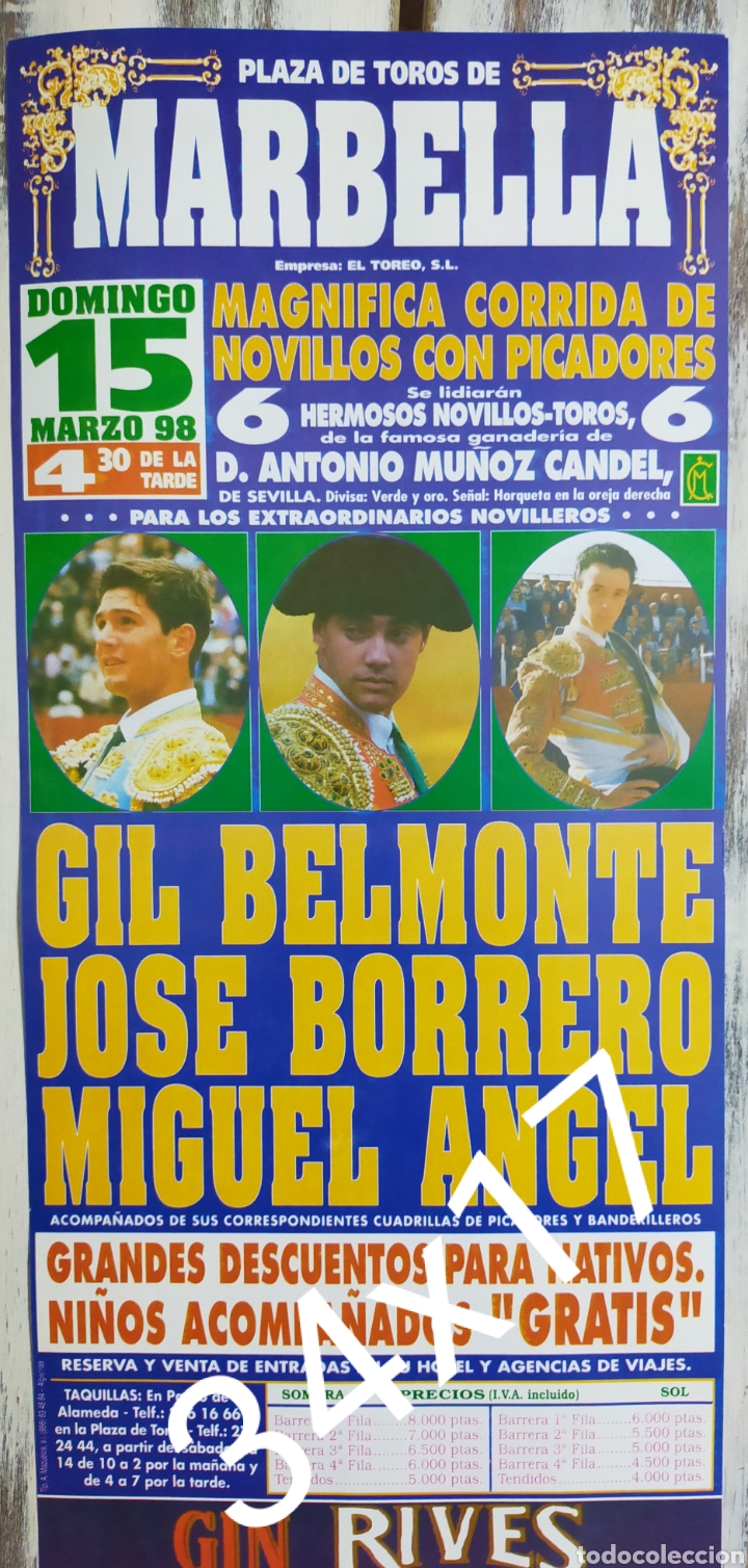 Carteles toros: Cartel de toros Marbella 1998 - Foto 1