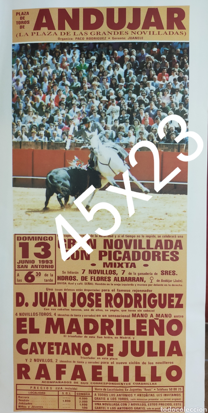 Carteles toros: Cartel de toros And&uacute;jar 1993 - Foto 1
