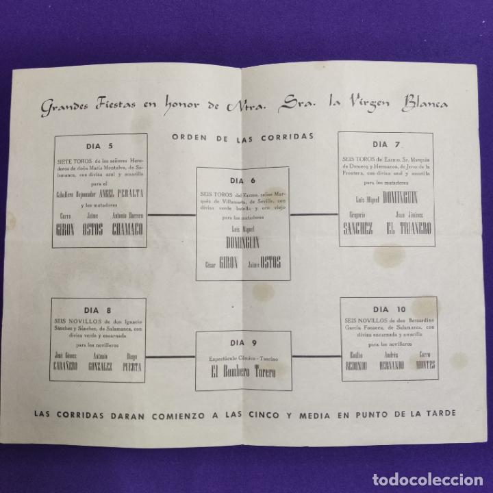 Carteles toros: PROGRAMA DE TOROS DE VITORIA (ALAVA). VIRGEN BLANCA. 1958. - Foto 2