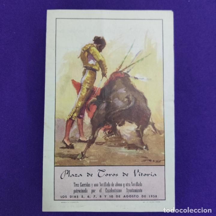 Carteles toros: PROGRAMA DE TOROS DE VITORIA (ALAVA). VIRGEN BLANCA. 1958. - Foto 1