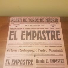 Carteles Toros: CARTEL TOROS MADRID 12 DE JULIO DE 1934. ARTURO RODRIGUEZ, PEDRO MONTOLIU.. Lote 294079348