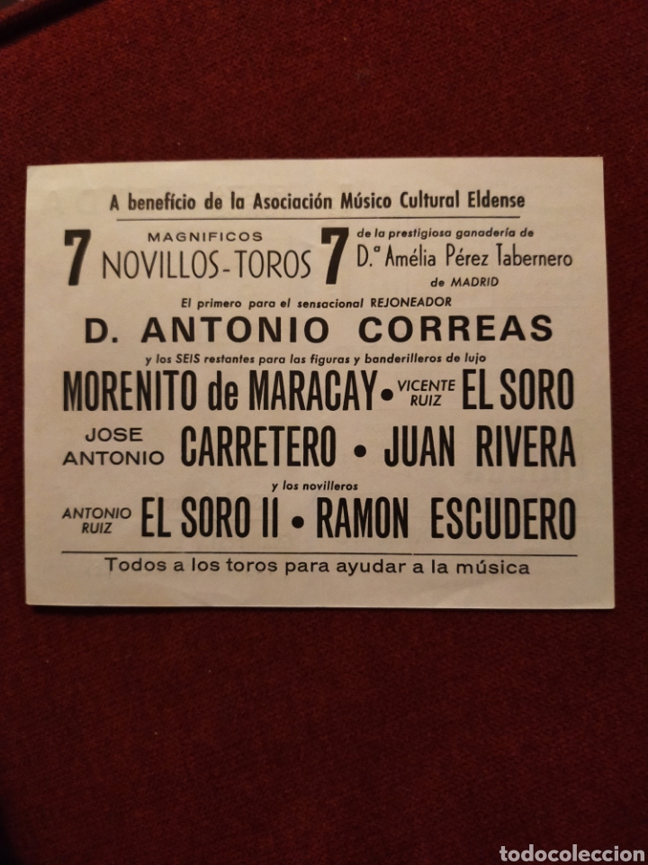 Carteles toros: Cartel de toros de mano Elda 9 mayo 1987 - Foto 2